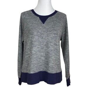 Madewell Women's Gray Navy Crew Neck Long Sleeve Athleisure Sweatshirt M/C43